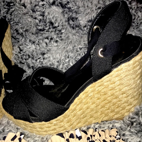 Lulus wedge espadrilles lace up leg - Picture 2 of 2